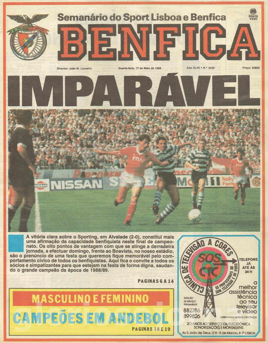 jornal o benfica 2430 1989-05-17